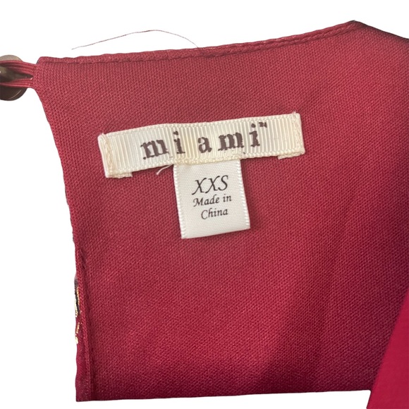 NWT! Mi Ami V-neck Balloon Long Sleeve Flowy Burgundy Mini Dress Size XXS - Picture 11 of 13